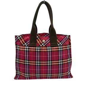 Burberry Blue Label Red Nova Check Top Handle Tote Bag*Beautiful Bag! COA